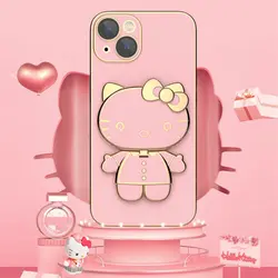 قاب الکتروپلیتینگ طرح هلو کیتی آیفون 11اپلiphone 11 Electroplating Case with Hello Kitty Holder