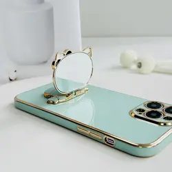 قاب الکتروپلیتینگ طرح هلو کیتی آیفون 14 پرومکساپلiphone 14 Pro Max Electroplating Case with Hello Kitty Holder