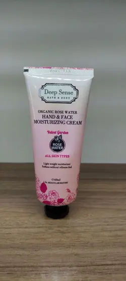کرم مرطوب کننده دست و صورت دیپ سنس حاوی گلاب 60 میلی لیتر