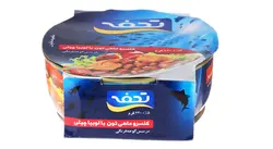 کنسرو ماهی تون لوبیا چیتی تحفه مقدار 230 گرم