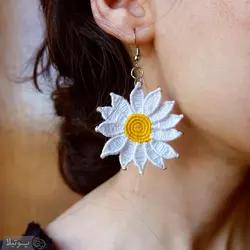 گوشواره مکرومه بابونه