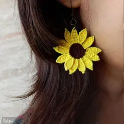 گوشواره مکرومه آفتابگردان