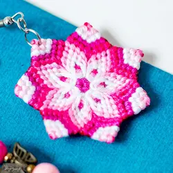 گوشواره مکرومه بافی گل پری‌جون