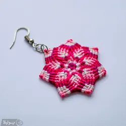 گوشواره مکرومه بافی گل پری‌جون