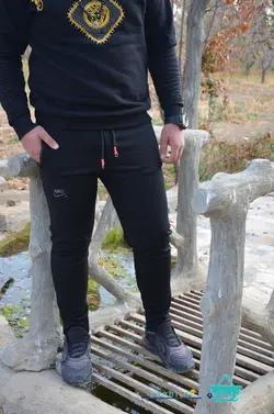 شلوار مردانه الیاف طبیعی لگ پنبه کمرکش ضخیم