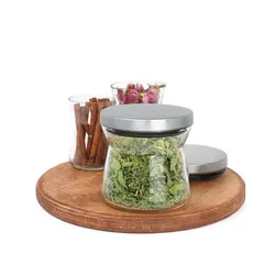 جا حبوبات شیشه ای MGS با درب استیل ۳۰۰ cc – مدل B 300 S