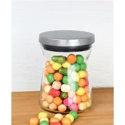 جا حبوبات شیشه ای MGS با درب استیل ۶۰۰ cc – مدل B 600S