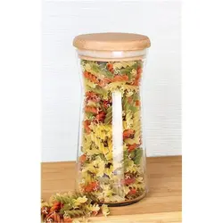 جا حبوبات شیشه ای MGS با درب چوبی ۱۲۰۰cc – مدل B1200W