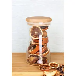 جا حبوبات شیشه ای MGS با درب چوبی ۹۰۰cc – مدل B 900W