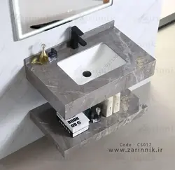 روشویی سرامیکی مدرن با شلف زرین نیک کد CS017 طول 90 سانتی متر