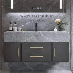روشویی سرامیکی مدرن با کابین زرین نیک کد CK007 طول 120 سانتی متر