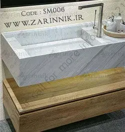 روشویی سنگی مدرن زرین نیک کد SM006 طول 70 سانتی متر