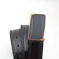 کمربند مردانه چرم طبیعی گاو میشی تک لایه با سگک پلاکی