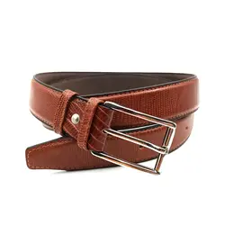 کمربند مردانه چرم طبیعی گاوی طرح لیزارد