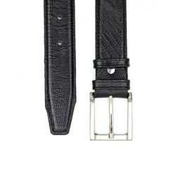 کمربند مردانه چرم طبیعی گاوی طرح لیزارد