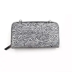 کیف پول دوشی زنانه چرم طبیعی مدل دورزیپ دل آرام 2