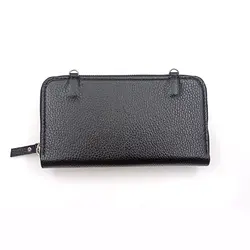 کیف پول دوشی زنانه چرم طبیعی مدل دورزیپ دل آرام 2