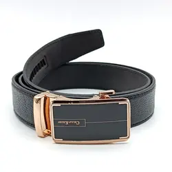 کمربند مردانه چرم طبیعی سه لایه با سگک ریلی شیک