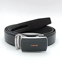 کمربند مردانه چرم طبیعی سه لایه با سگک ریلی شیک