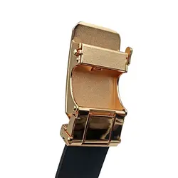 کمربند مردانه چرم طبیعی سه لایه با سگک ریلی شیک