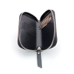 کیف جاکلیدی و جاکارتی چرم طبیعی دورزیپ مدل پروانه