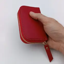 کیف جاکلیدی و جاکارتی چرم طبیعی دورزیپ مدل پروانه