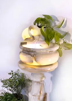 ابنما رومیزی سحر | جنس مرمر | قطر 30 سانتیمتر | ارتفاع 25 سانتیمتر