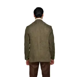 کت مخملی سافاری زیتونی