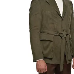 کت مخملی سافاری زیتونی