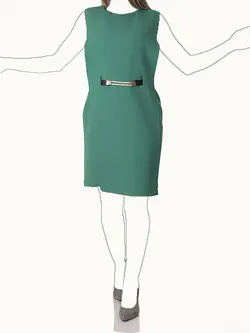 پیراهن کمربند دار سبز زنانه