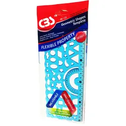 ست دوتائی اشكال هندسی و خط كش نقاله ژله ای CBS آبی13010300201702103