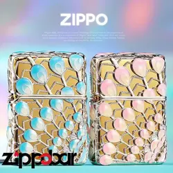 فندک زیپو اصل طرح پر طاووس شب تاب-Zippo Peacock Glow in dark