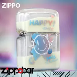 فندک زیپو اصل طرح خنده شب تاب شنی-Zippo Glow in Dark Happy Face