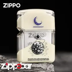 فندک زیپو اصل طرح ماه شب تاب شنی-Zippo Glow in Dark Moon