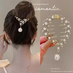 گیره گوجه ای قلب مروارید آویز G27