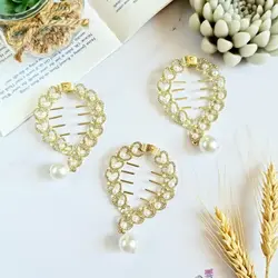 گیره گوجه ای قلب مروارید آویز G27
