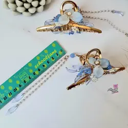کلیپس مجلسی آویزدار شکوفه آبی C28