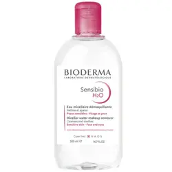 محلول پاک کننده آرایش و شستشوی صورت میسلار واتر بایودرما Sensibio H2O برای پوست حساس ۵۰۰ میلی لیتر