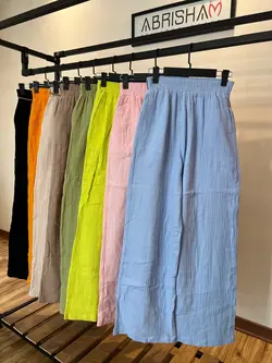 شلوار بگ لینن ست با کمربند