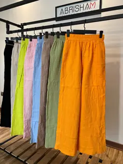 شلوار بگ لینن ست با کمربند