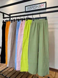 شلوار بگ لینن ست با کمربند