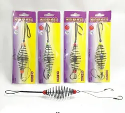 ریسه ماهیگیری فنر فیدر و قلاب سرب دار بزرگ کومهو