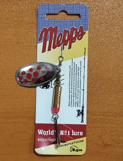 لانسه ماهیگیری مپس نقره ای خال دار mepps سایز 4