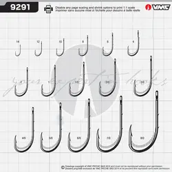 قلاب ماهیگیری وی ام سی ( اورجینال ) سایز 2/0 بسته 5 عددی