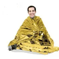 پتوی نجات دو طرفه طلایی نقره ای ابعاد 210×130 سانتی متر