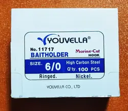 قلاب ماهیگیری پایه بلند پشت خاردار یولا سایز 6/0 کد 815