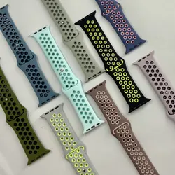بند سیلیکونی مشکی طرح Nike مناسب اپل واچ 42/44/45/49 میلی متری
