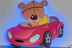 چراغ خواب تدی ماشین سوار (دختر)+(دارای ریموت کنترل تنظیم نور)