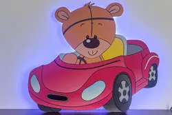 چراغ خواب تدی ماشین سوار (دختر)+(دارای ریموت کنترل تنظیم نور)