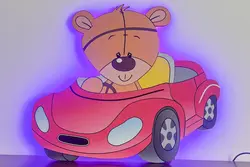 چراغ خواب تدی ماشین سوار (دختر)+(دارای ریموت کنترل تنظیم نور)